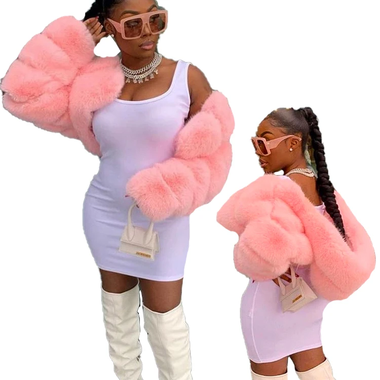 

2022 Tiktok Hot Selling New Christmas Gifts For Mom Streetwear Soft Fashion Plus Size Cropped Fur Jacket