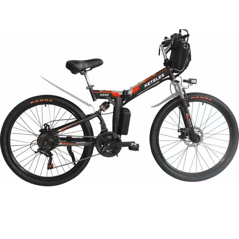 

Factory direct sales Keteles26 inch 48V lithium battery mountain bike variable speed electric bicycle folding electric bicycle