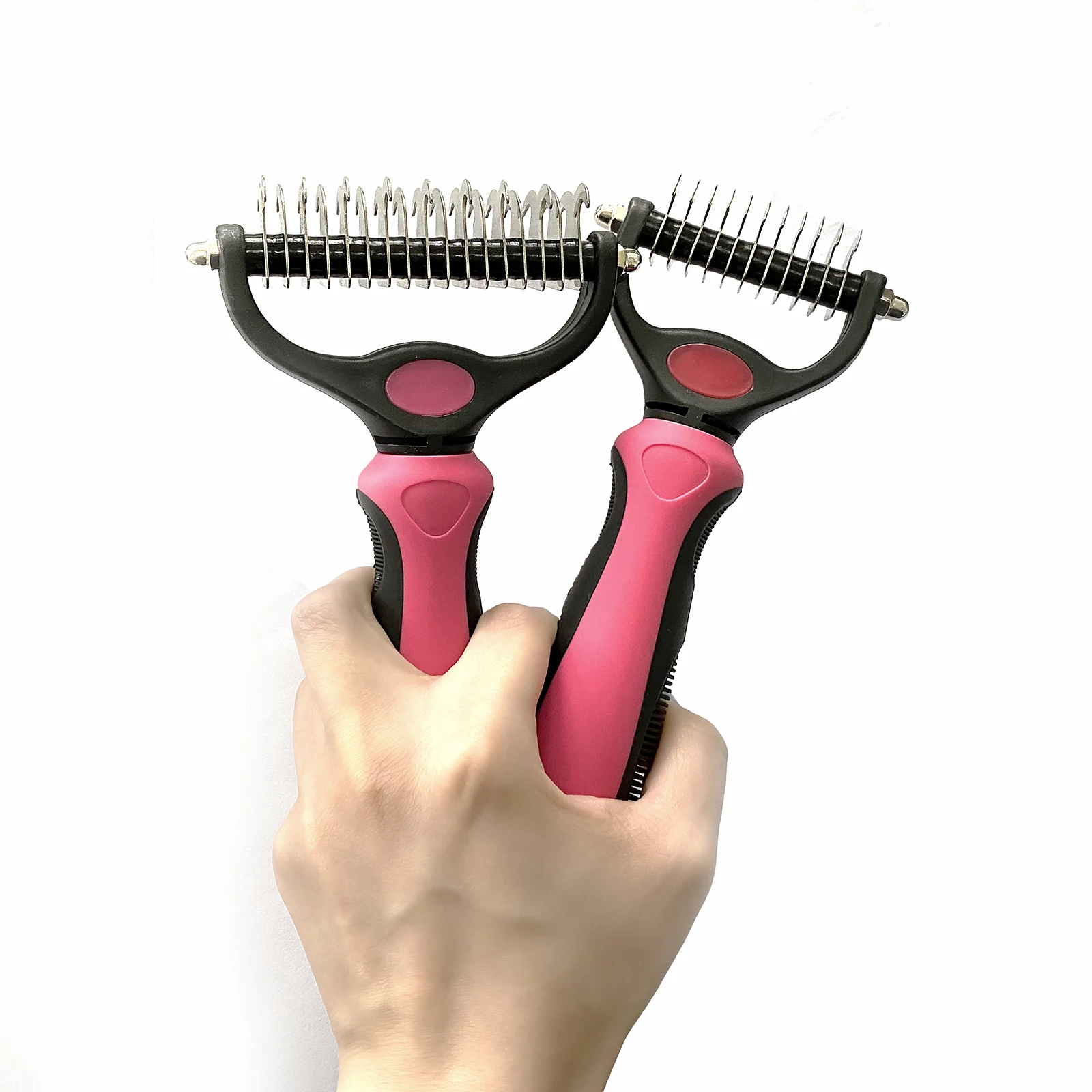 

Dog cats double sided slicker comb effective Remove knotting Rake pet grooming slicker brush