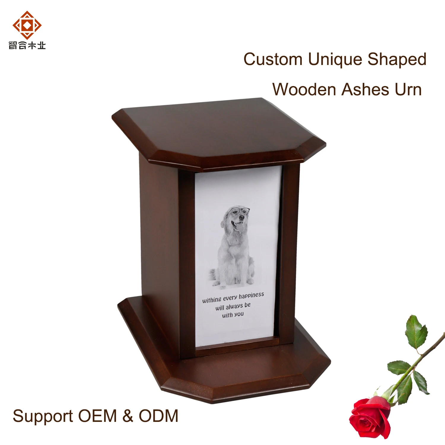 Hot Selling Custom Cremation Human Ashes Coffin Wooden Funerary Urn Box