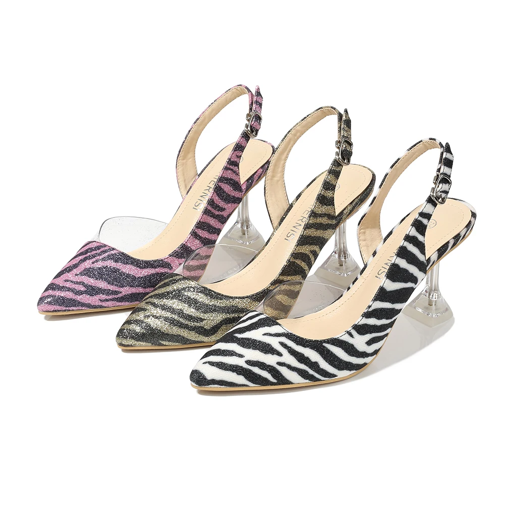 

Dropshipping shoes animal print new arrive 2022 custom pointed toe office lady high heel women's dress shoes, White,rose,gold