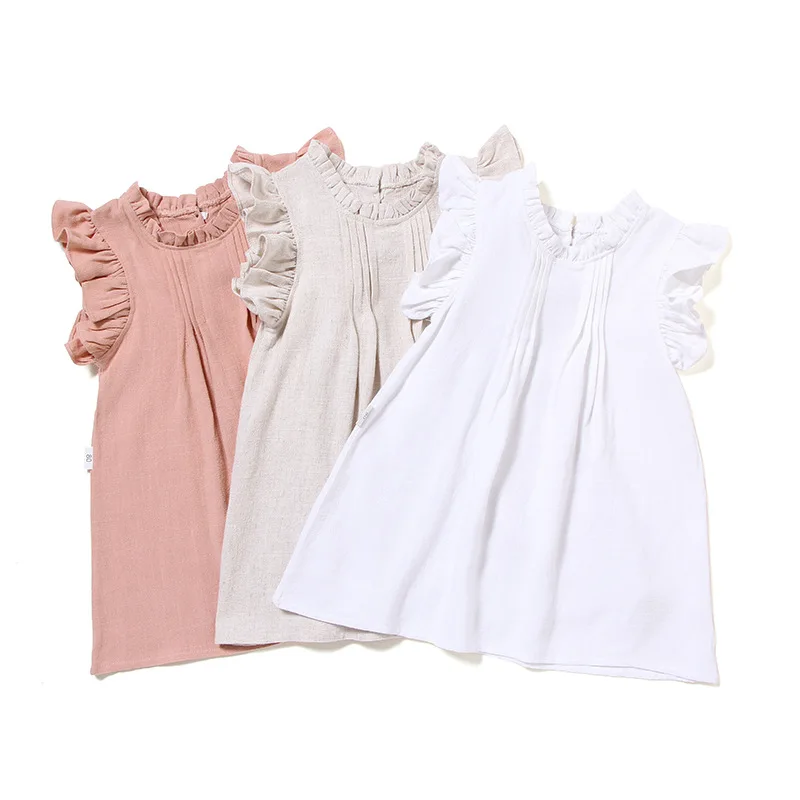 

Wholesale High Quality Summer Fashion Custom Solid Dress For Baby Girl Cotton Dress