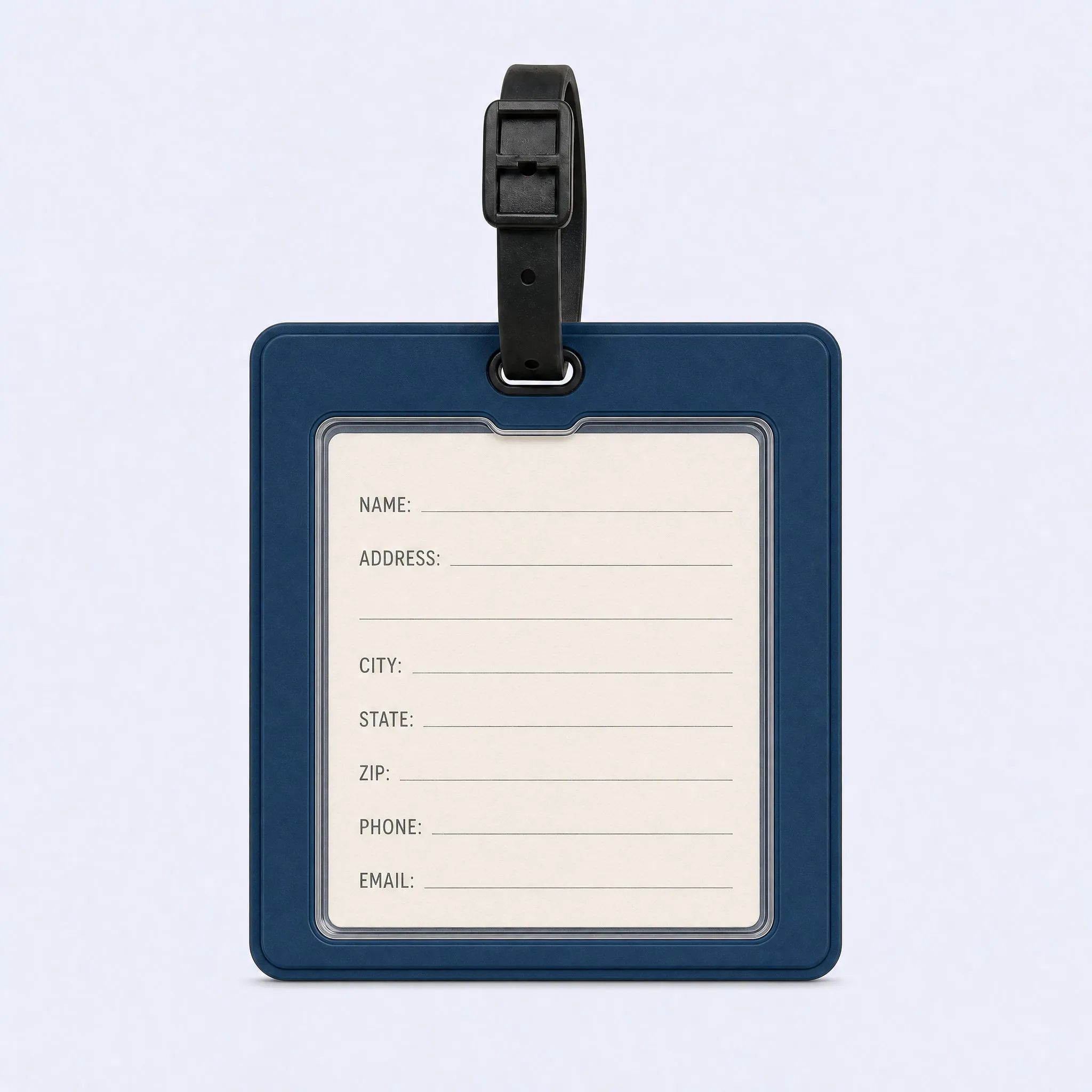 Custom 3D Soft PVC Luggage Tag Back Clear ID Card Window and Replaceable Address Card