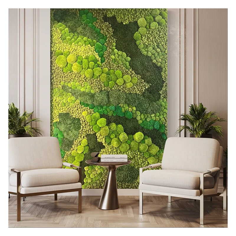 

Green decoration grass preserved moss wall panel indoor decor artificial grass plant 3D green grass wall decor