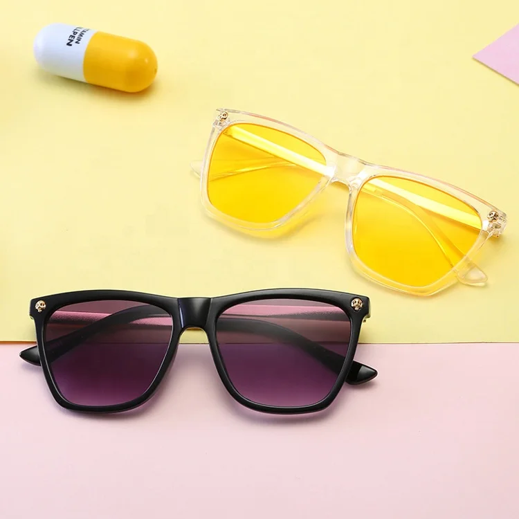 

DOISYER 2021 fashion pretty toddler yellow uv 400 glasses kids girl sunglasses for 3-10years