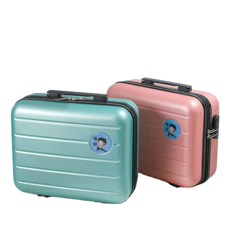 

New 17-inch large capacity suitcase 14 inch small hand plastic makeup bag beauty case makeup suitcase for travelling Storage Box, Multicolor