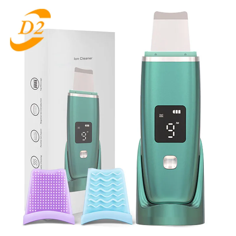 

D2 LCD Ultrasonic Face Scrubber Sonic Massage Skin Spatula Remove Blackhead Acne Face Lifting Tightening Beauty Skin Care Tools