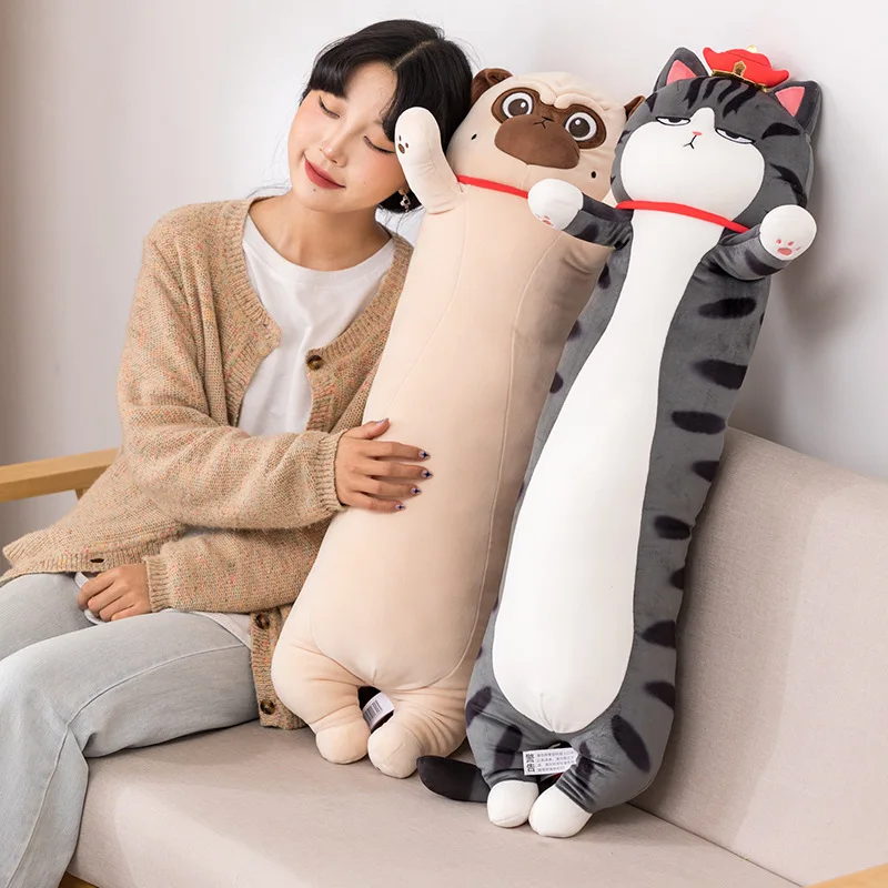 

Latest soft cat long pillow doll plush animal toy plus fat to increase leg-clamping sleeping pillow rag doll gift for girls