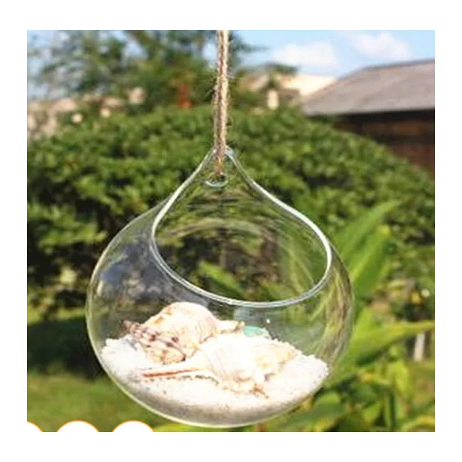 

Dia.9x H12.8cm New Design with High Quality Wholesale Glass Globe Hanging Terrarium