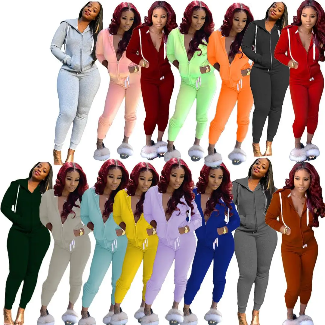 

Women 2 Piece Active Set Women Tracksuit Autumn Winter Long Sleeve Zip Up Sweatshirt and Sweatpants Casual Joggers Outfit