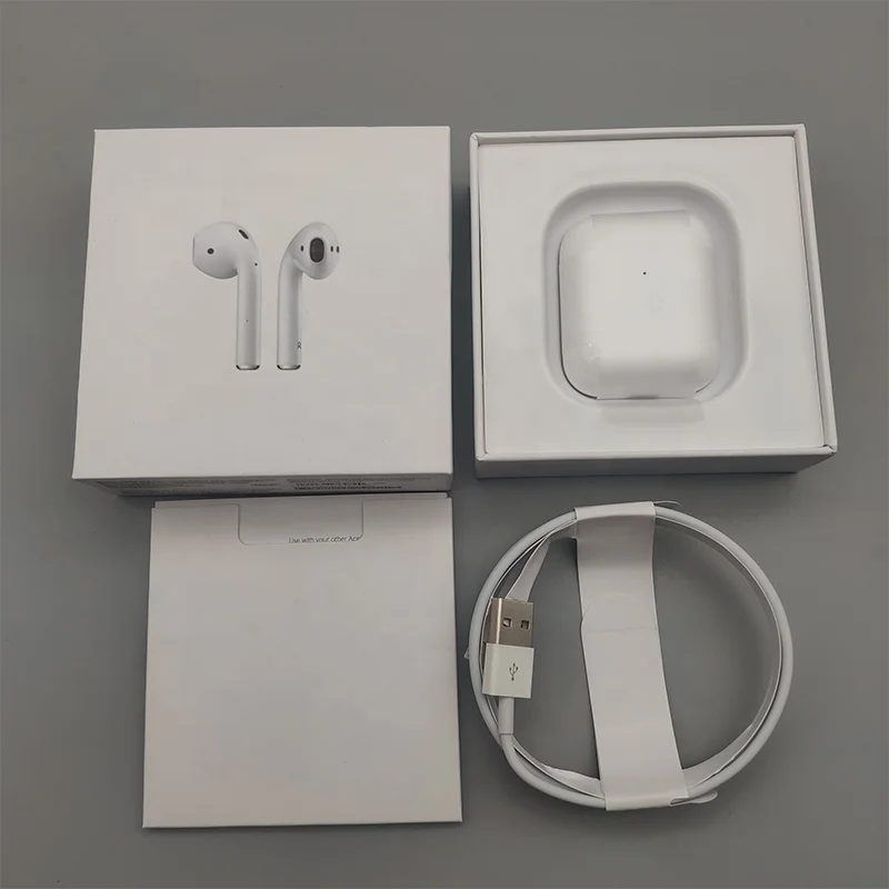 For Apple For Airpods 2  1:1 TWS Wireless earphone with wireless charging case show Pop-up Window For Airpods 1:1