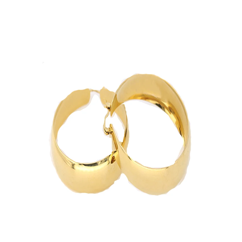 

big hoop earrings Hyperbole Fashion Jewelry Stainless Steel Big Round Thick Silver Gold Women Hoop Earrings, Accept customer's logo
