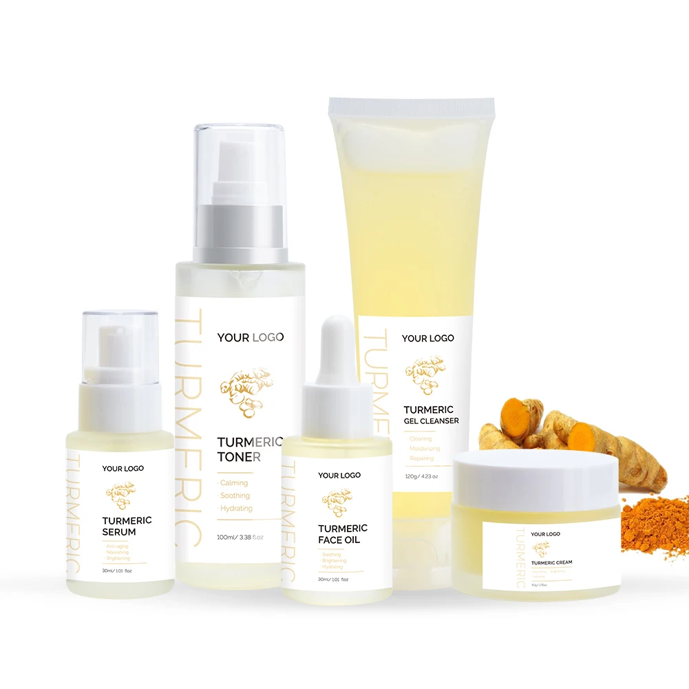 

Organic natural anti acne anti-aging turmeric skin care cleanser toner turmeric serum skin care set