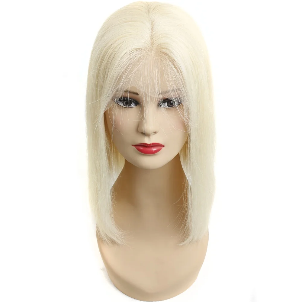 

Wholesale 613 Blonde Bob Wig Silk Straight Brazilian Remy Human Hair Lace Frontal Wig Short Bob Wigs Transparent With Swiss Lace