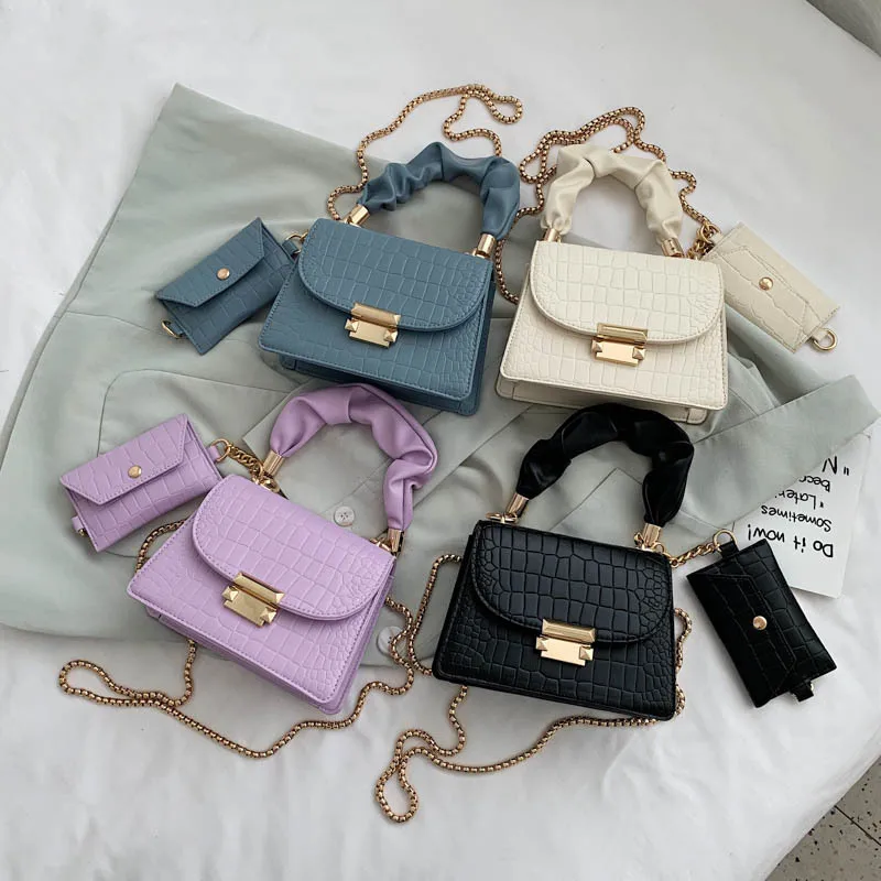 

Small square bag 2020 new trendy stylish hand bags chain single shoulder messenger bag purse women fashion purses and handbags, Black,white,blue,purple