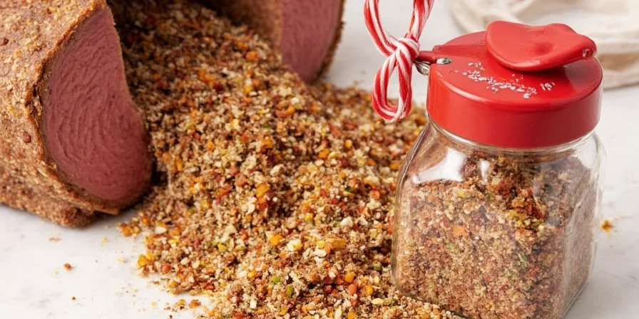 Applying gyro seasoning to meat