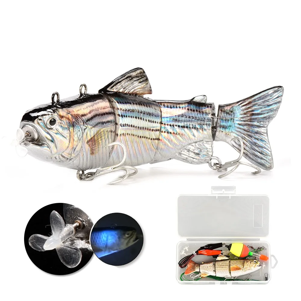 Factory Supply 13cm  5.12 inch  Robotic Fishing Multi Jointed Bait Automatic  USB Charge Bait Electric Swimming Fishing Lure