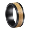 Engagement Ring Whisky Barrel Wooden Ring For Men Black Birthday Gift In Stock