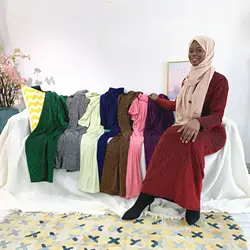 GH-LR409 Turkey Dubai Islamic Women High Waist Slim Long Abaya Inner Dress Maxi Casual