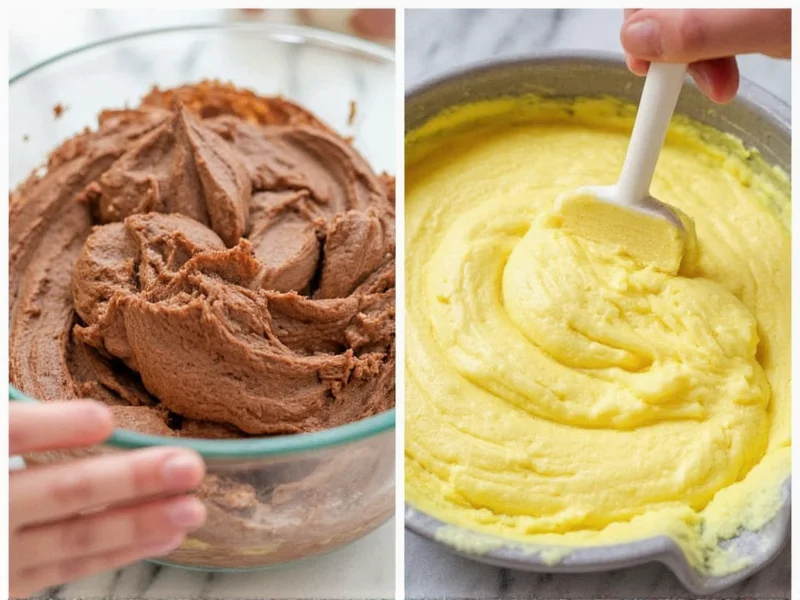 Chocolate and lemon frosting variations side by side