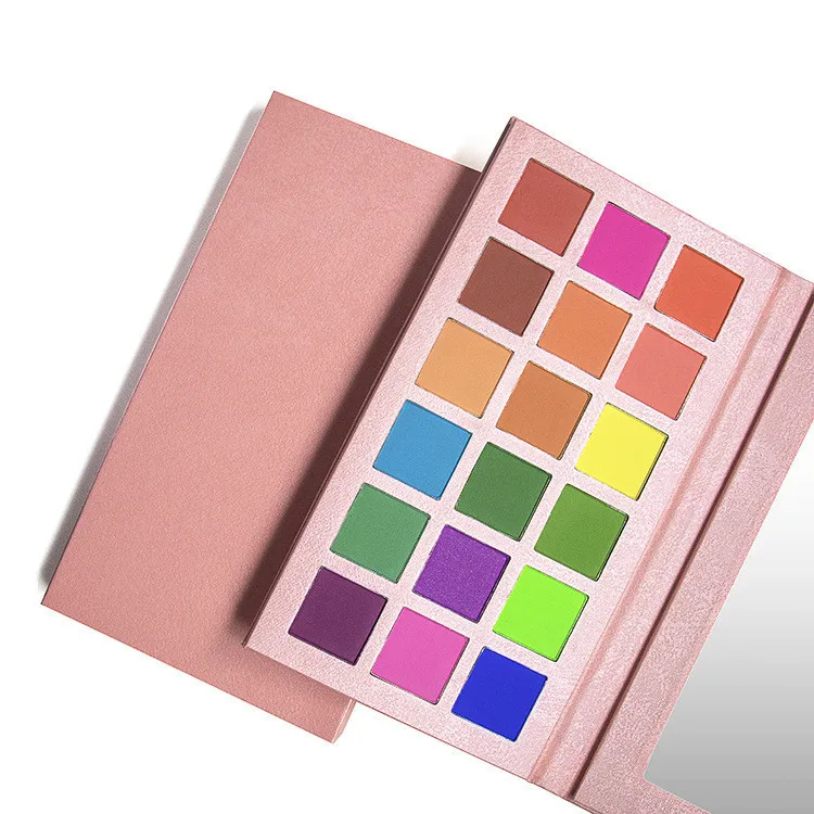 

18 Colors Pearlescent Matte Vegan Makeup Eyeshadow Palette With Custom Private Label