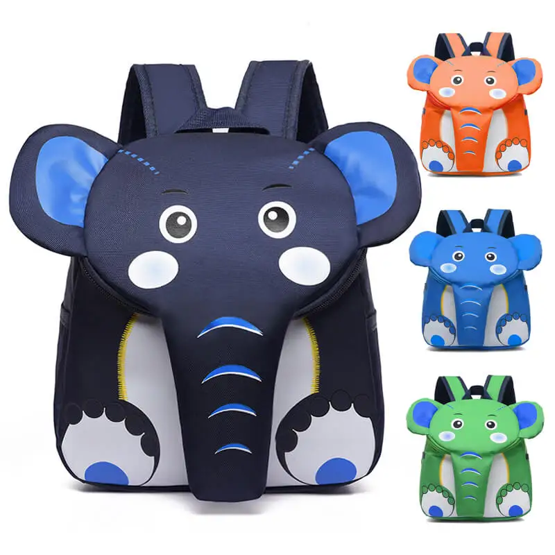 

V183 New 2021 Cute Children Backpack Child Novelty Ears Waterproof Cartoon Shape Elephant School Backpack Bag For Kids