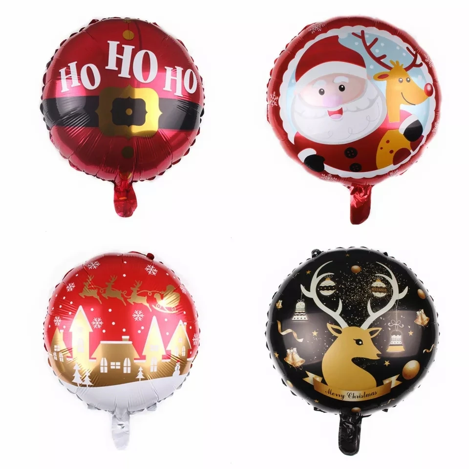 

2023 Merry Christmas 18 inch Round Santa Claus Elk Snowman New Year Balloons Toys Foil Balloon Decoration Party Supplies
