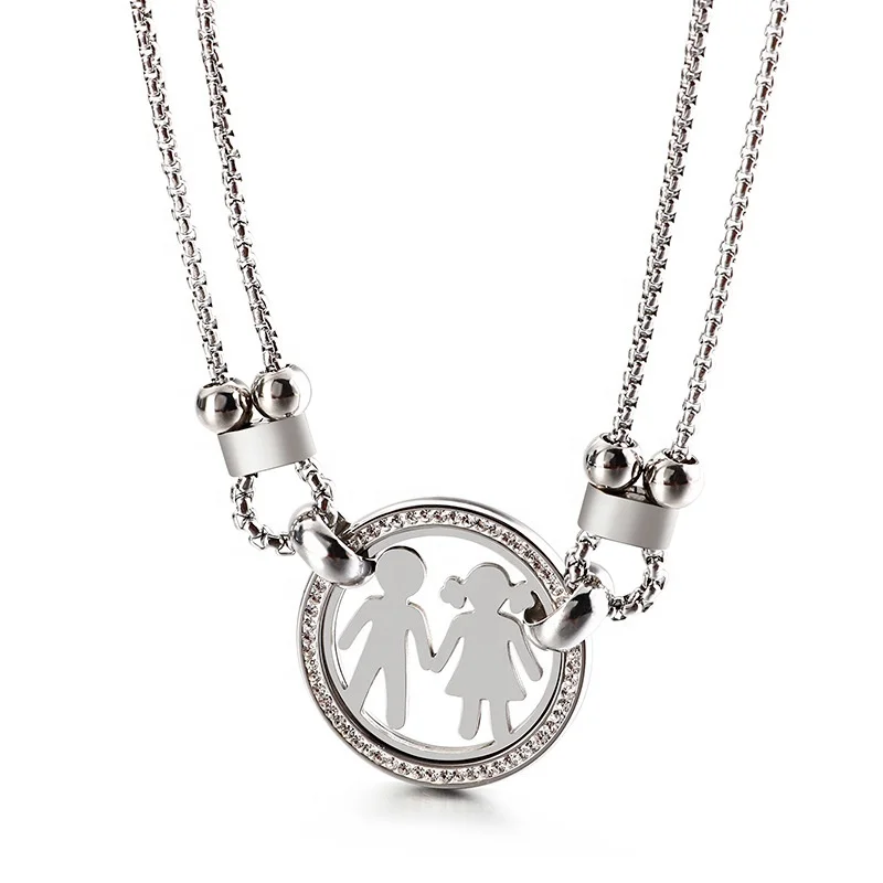 

Wholesale womens boy girl couple pendant stainless steel necklace jewelry