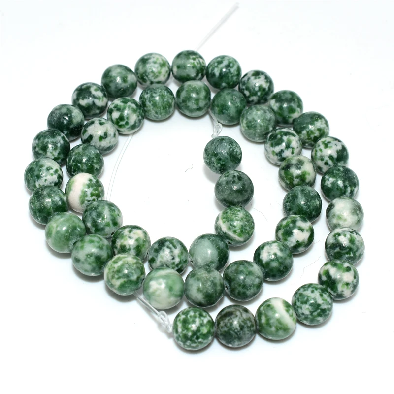 

Trade Insurance  High Quality Natural Green Dot Stone Loose Beads