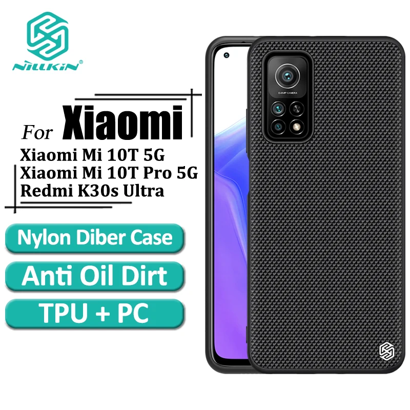 

NIllkin Textured Cases for Xiaomi Mi 10T or Mi 10T Pro 5G or Redmi K30S Nylon Fiber Mobile Phone Back Cover Case shell