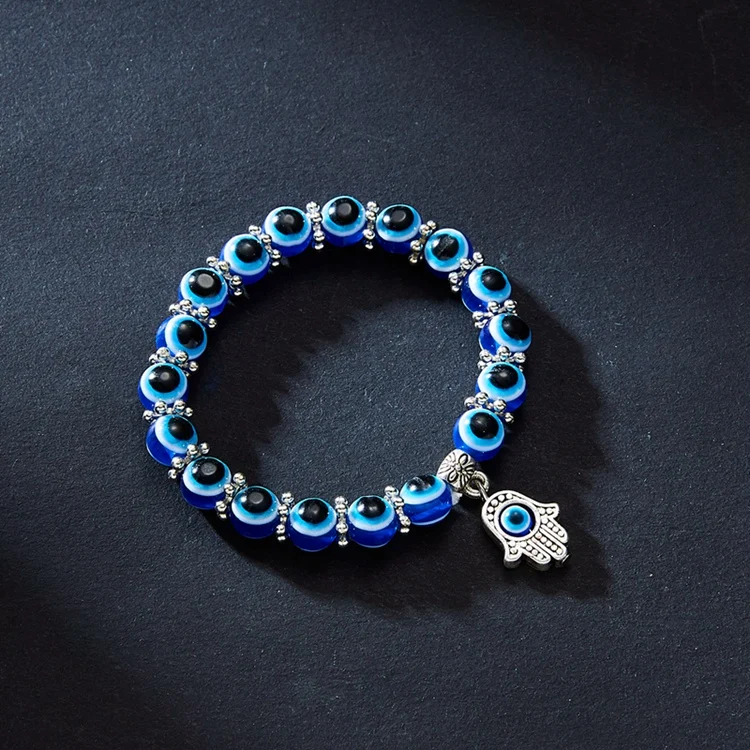 Fashion Blue Eyes Bracelet Evil Turkish Glass Beads Handmade Elasticity 