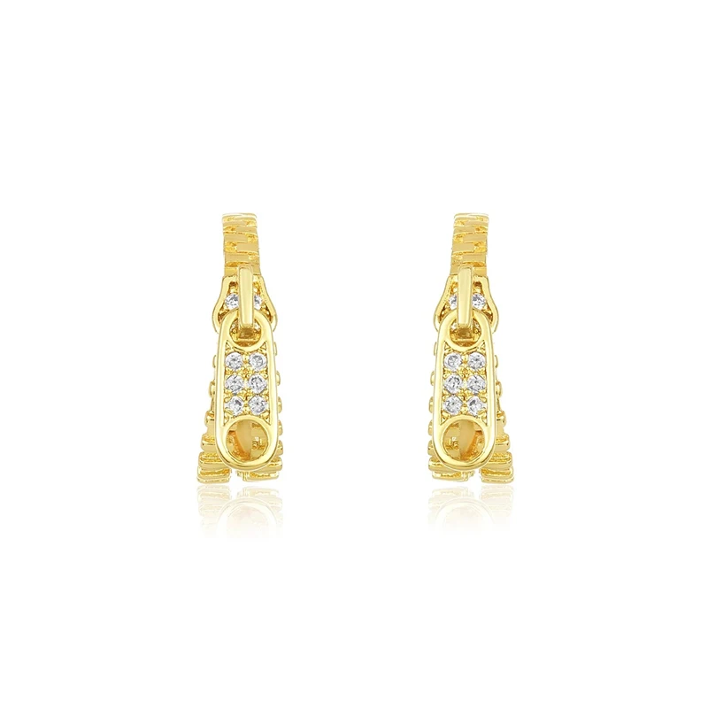 

ROXI S925 sterling silver INS fashion zipper diamond hoop earring for women 2021