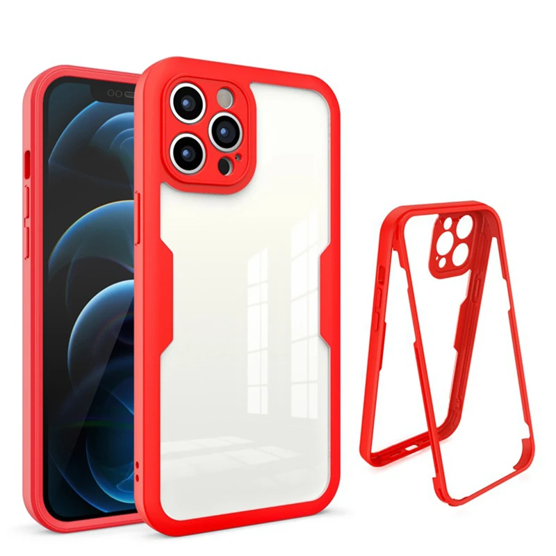 

New 360 all-inclusive phone case tempered glass screen protector with mobile phone back cases case For iphone 12/12 pro