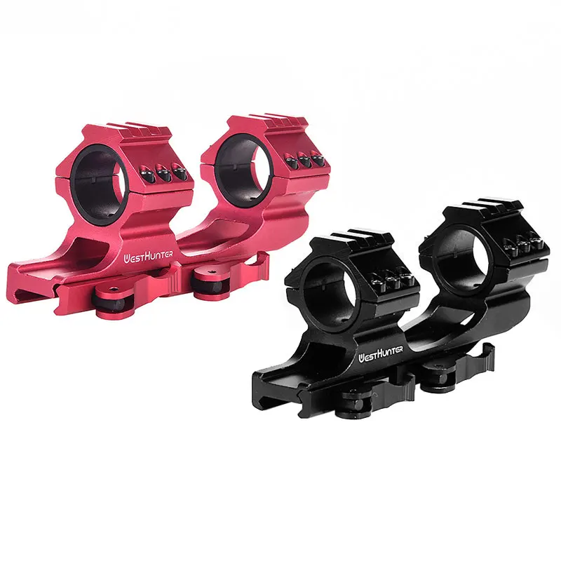 

Quick Release One Piece Scope Mount Rings QD Auto Quick Red Picatinny Rails 1 inch/30mm Dual Rings For Riflescope Hunting