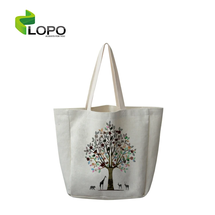 

Best Selling!! Sublimation Blanks Textile Large Capacity Linen Reusable Trolley Shopping Bag, White/blue/natural/pink/green