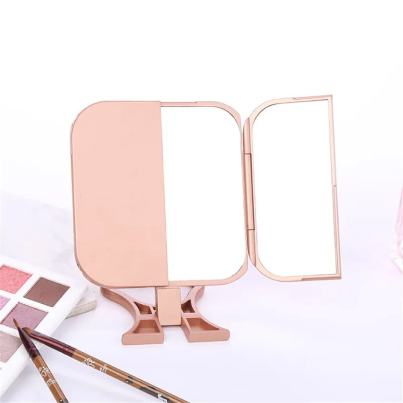 

Professional Plastic Foldable 3 Sides Hand Held Standing Mirror For Promotion