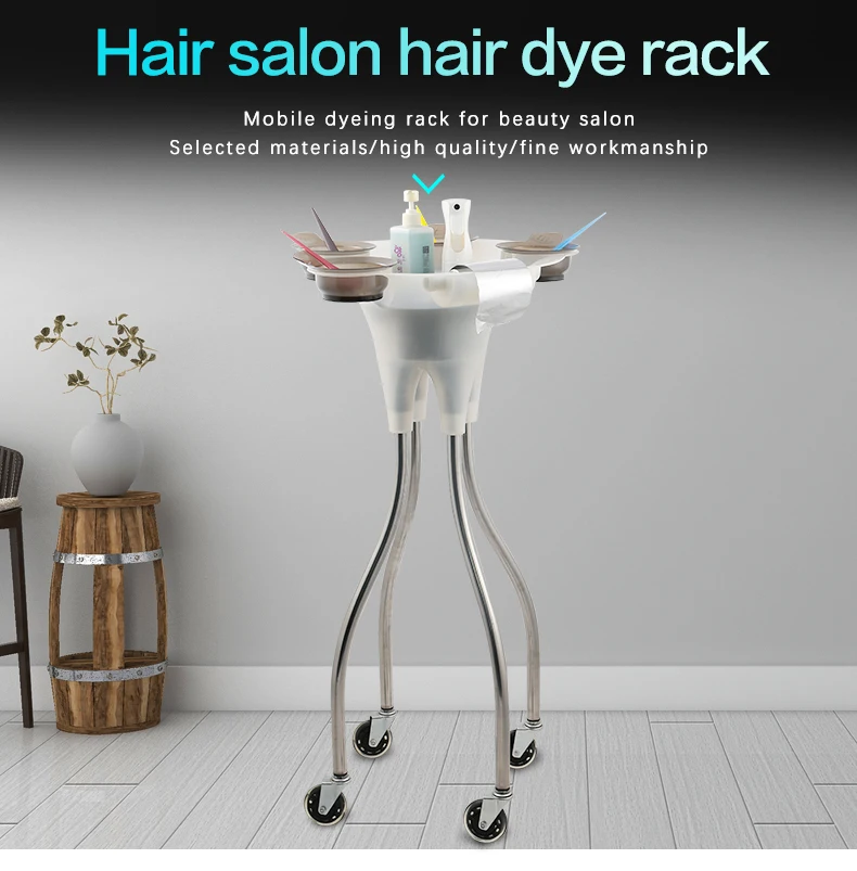 2020 elegant hair coloring trolly with 4 bowls and 1 tin foil for hair dye