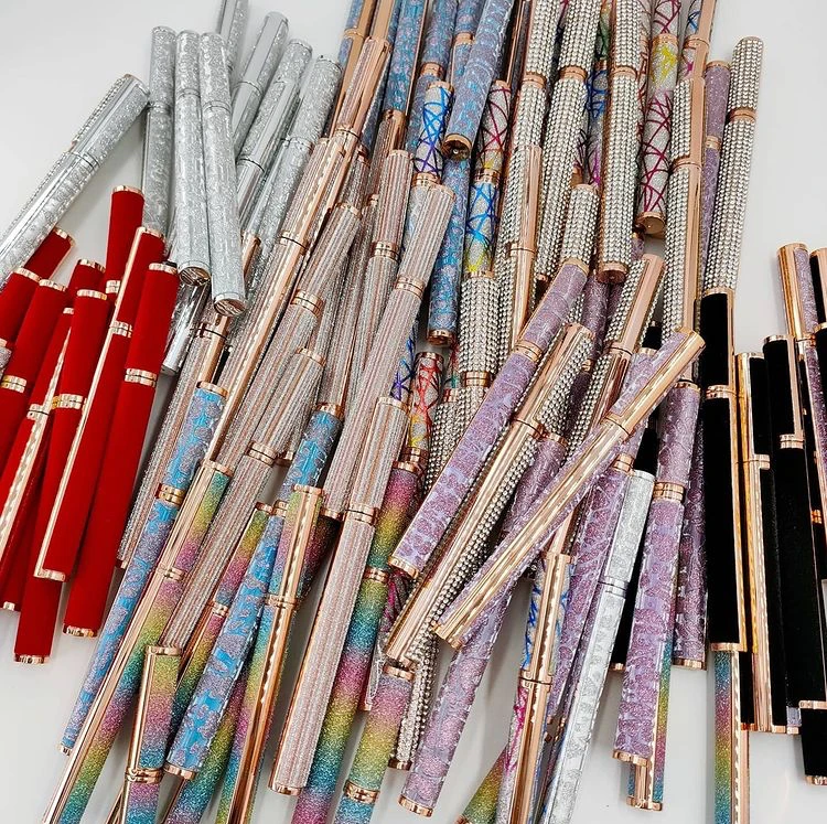 

Waterproof Long Lasting Rhinestone glitter Magic Custom Clear Black Eyelash Adhesive Eyeliner Lash Glue Pen, Black,clear