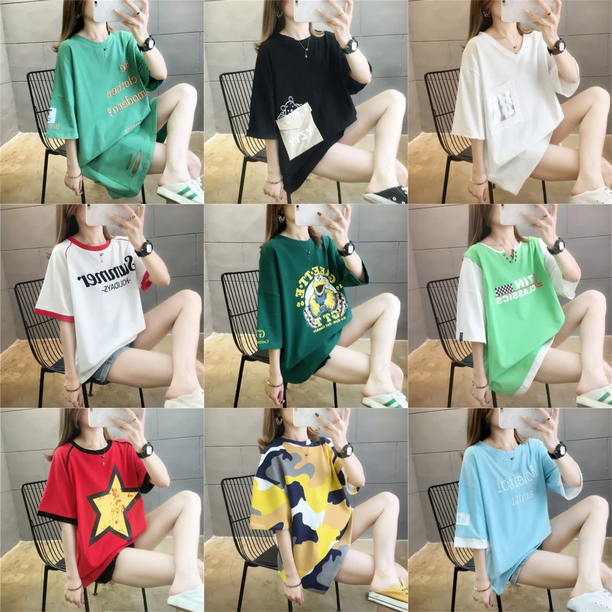 

2021 new trend of spring and summer women's short sleeve T-shirt loose casual women's T-shirt factory wholesale