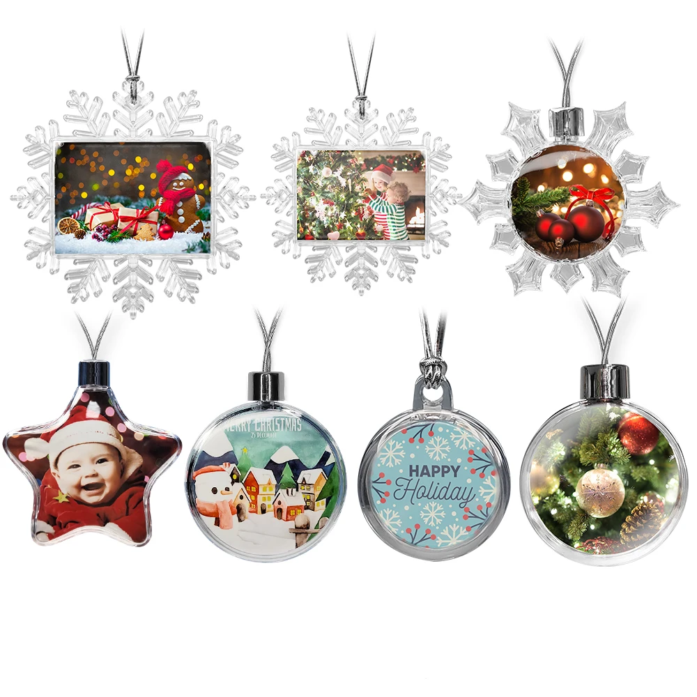 

Wholesale Sublimation Plastic Big Snowflake Christmas Ornaments Personalised Sublimation Blank Christmas Ornaments