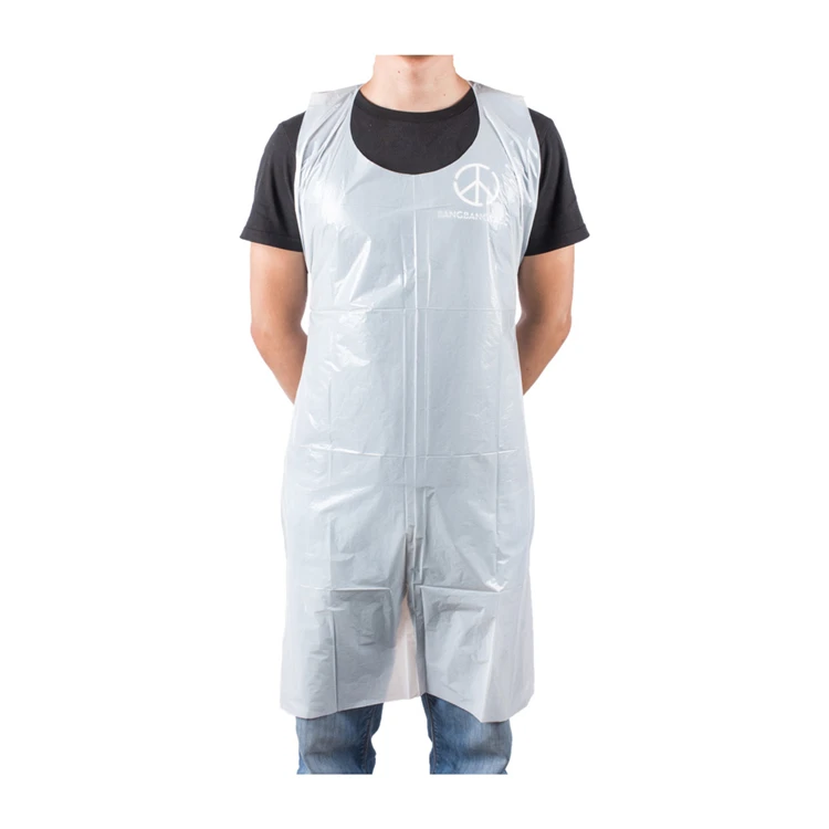

Fast Shipping In Stock LDPE Disposable Plastic Apron, White/customized