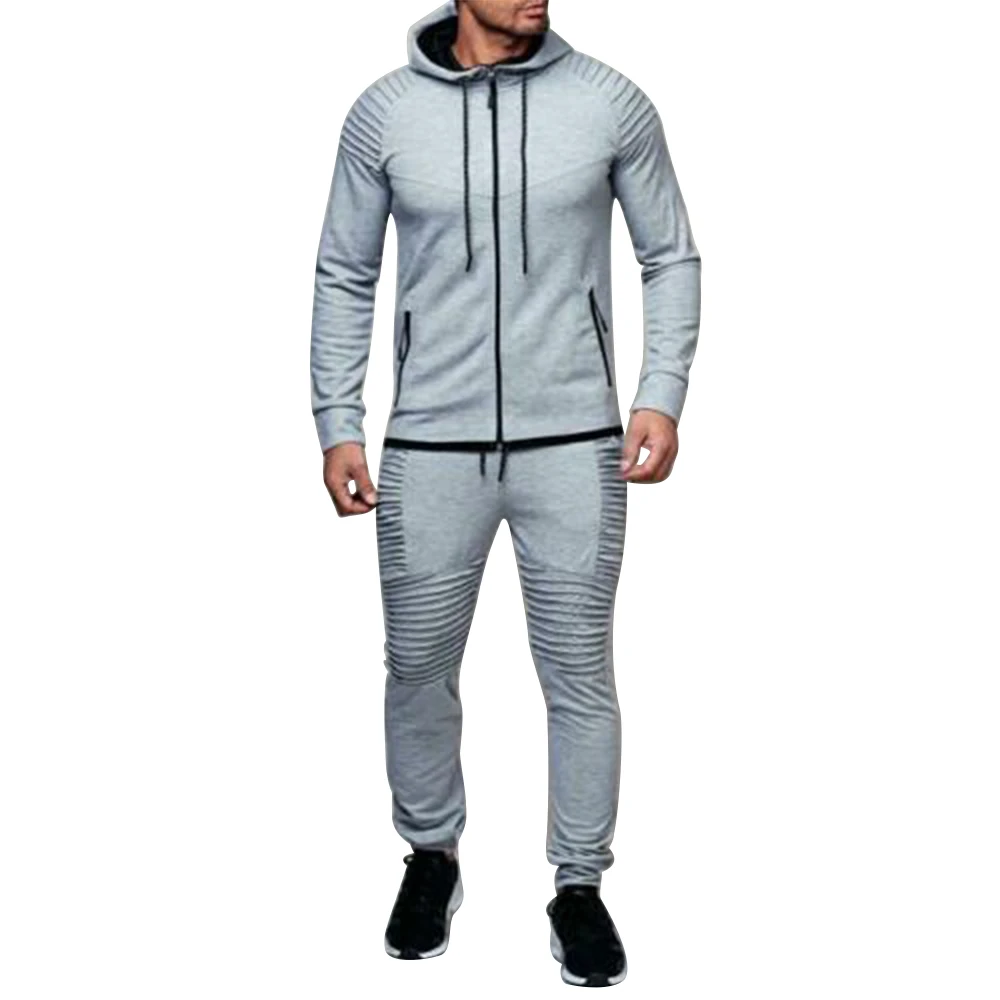 

FunFishing Fashion Sport Suit man Solid Color Sport Wear Clothing Men High Quality Comfortable Breathable Hooded Sports Suit