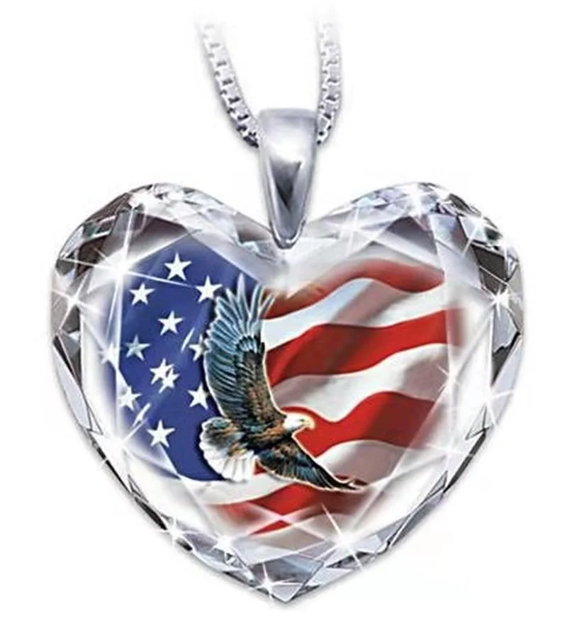 

New Hip Hop Punk Free Spirit Eagle Flag Animal Men's Pendant Resin Necklace
