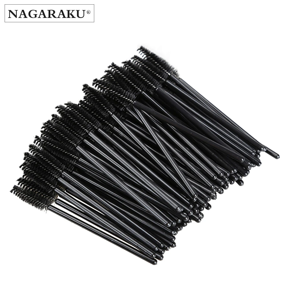 

NAGARAKU Eyelashes Makeup Brush Wholesale 50 PCs Package Mascara Eyelash Brush Disposable Mascara Wand Mascara Wand Brushes, Black
