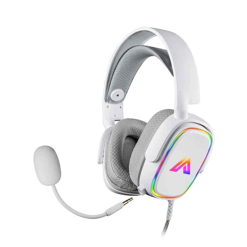 

Lightweight 7.1 Surround Sound Over-ear Gaming Headset With Memory Foam Earmuffs, Detachable Mic, Back/white