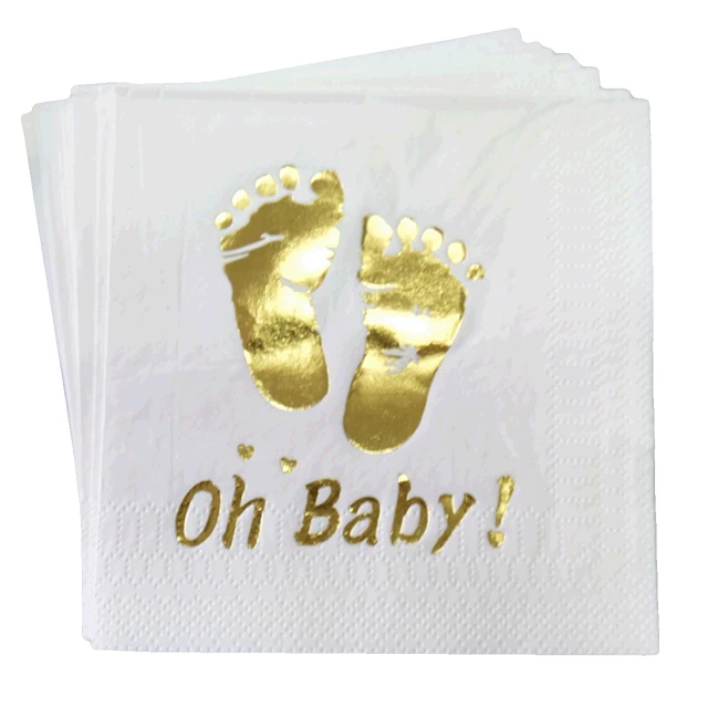 

Hot-Stamping Foil Paper Napkins For Baby Shower Party