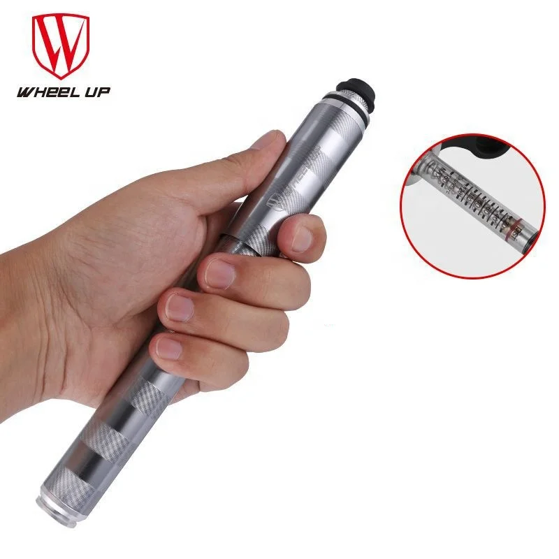 

WHEEL UP High Pressure 160PSI Mini Bike Bicycle Pump with Gauge Fits Presta and Schrader Tire Pump for Mountain and BMX Bikes, Silver