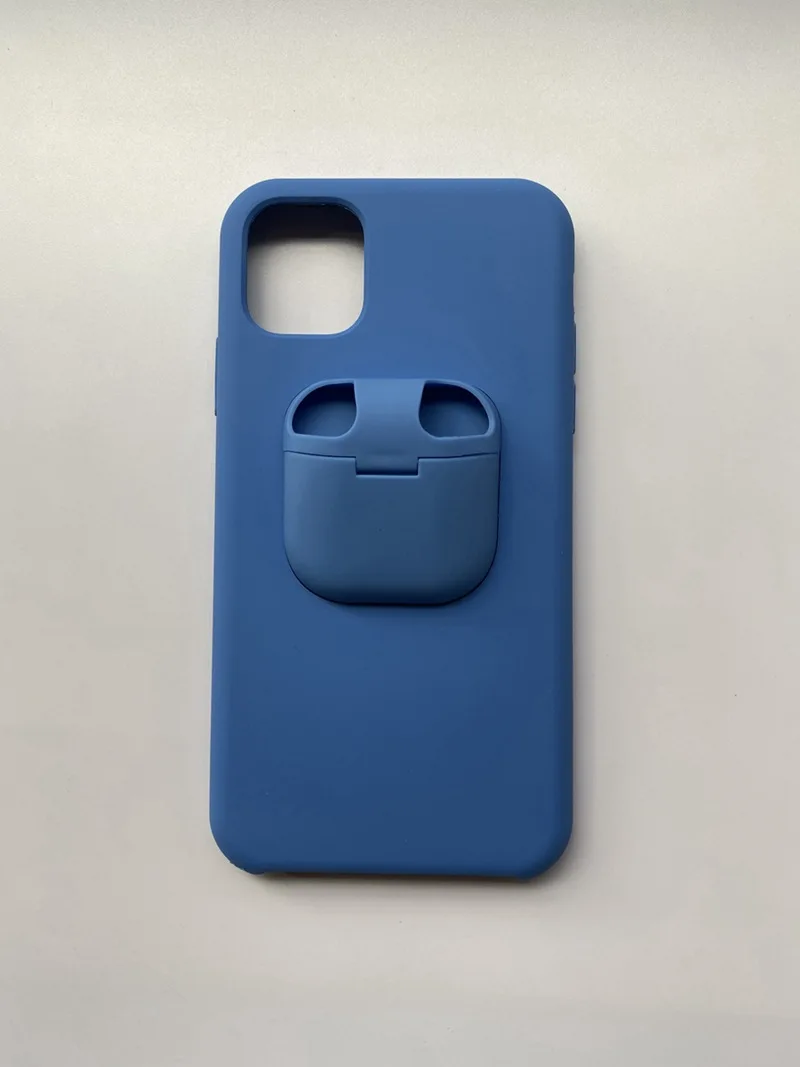 2 in 1 Phone Case for iPhone 11 Pro Max With Earphone Holder  For AirPods Cover Case