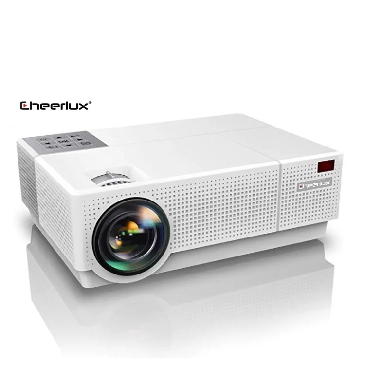

Cheerlux Full HD Native 1920*1080p Video Projector 4000 Lumens Home Theater Smart Projecteur CL770 Household Beamer, Black white