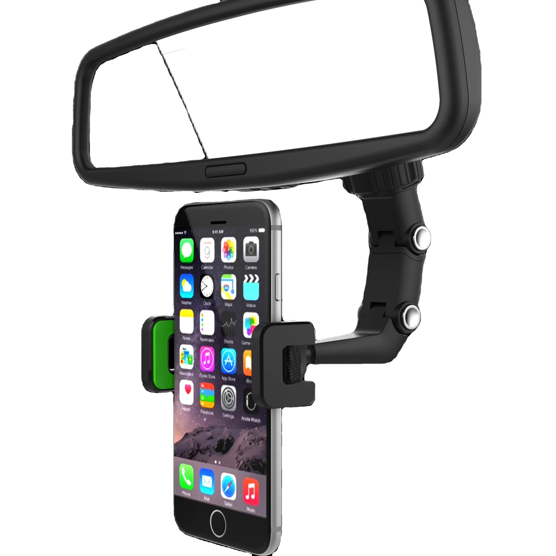 

Multifunctional Stable Clip Mount Stand 360 Degree Adjustable Car Rearview Mirror Mount car cellphone holder With Multi-Scene